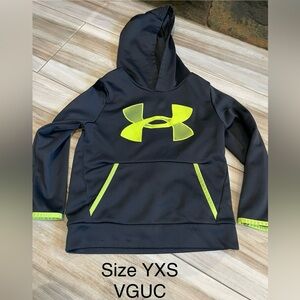 Under Armour Kids Black Hoodie with Bright Yellow Accents